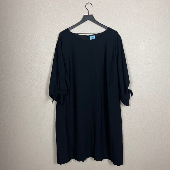 CeCe Black Tie Sleeve Shift Dress Size 24W - Picture 9 of 9